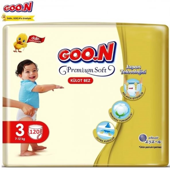 Goon Premium Soft 3 Numara Külot Bez 7-12 kg İkiz Paket 120 Adet