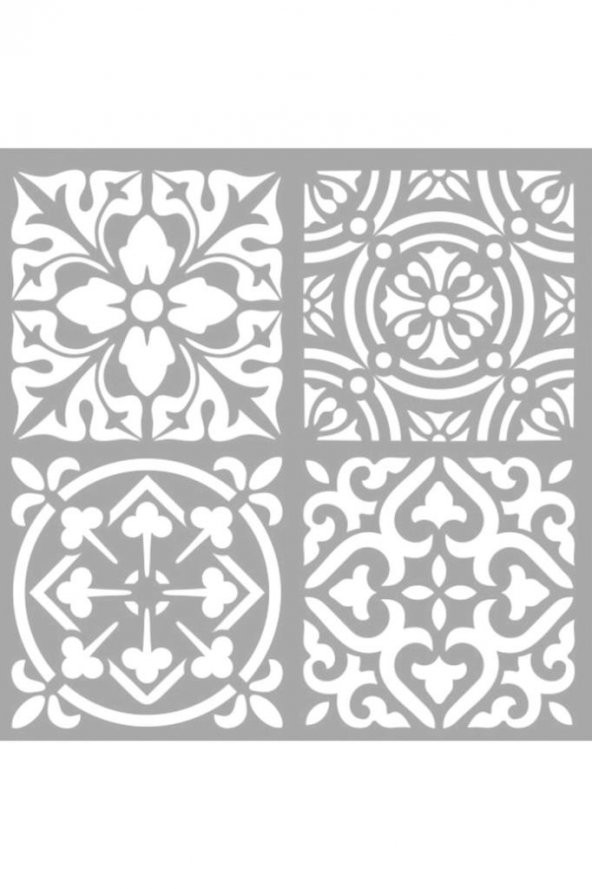 Karo1 Stencil Boyama şablonu 30x30 cm, Duvar Stencil, Fayans Stencil, Mobilya Stencil - 3
