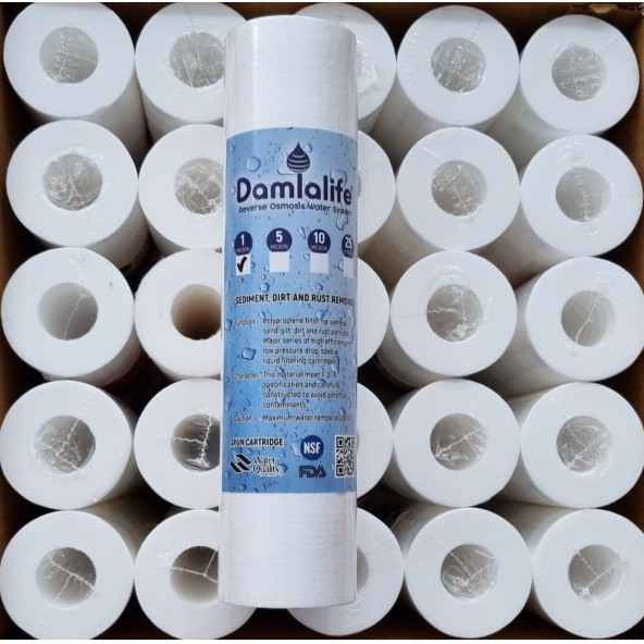 10'' inç Su Arıtma Spun 1 Micron Sediment  Filtre (25 Adet) ürün görseli