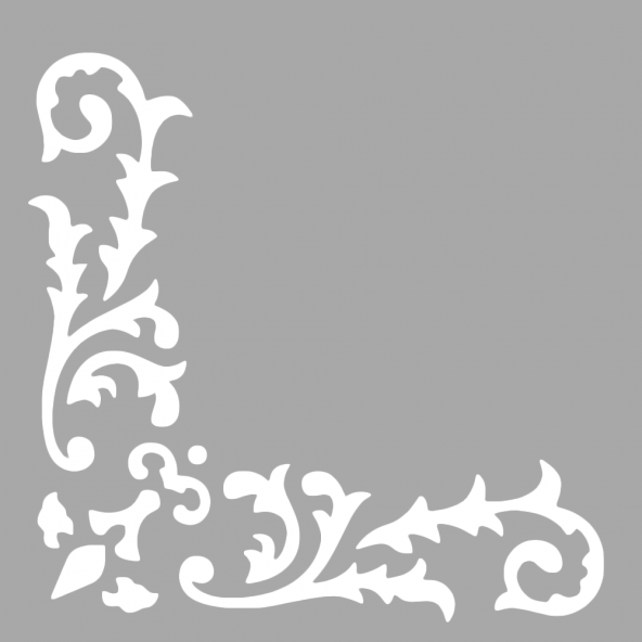 Köşe Motif Stencil Boyama şablonu 30x30 cm, Duvar Stencil, Fayans Stencil, Mobilya Stencil