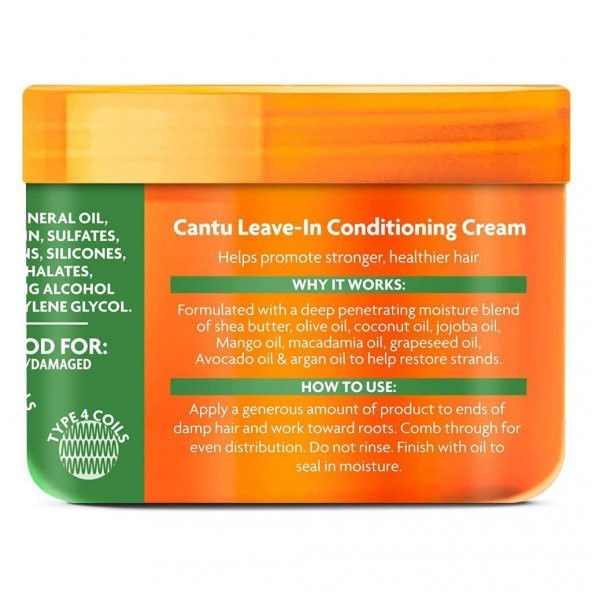 Cantu Shea Yağı Doğal Saçlarda Durulanmayan Saç Kremi 340g - 2
