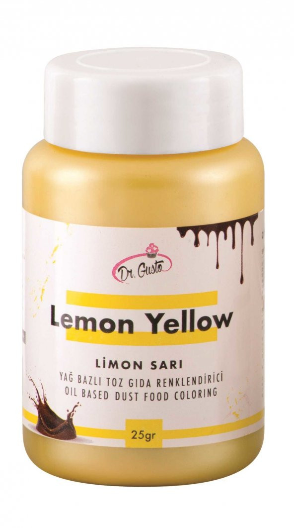 Dr Gusto Limon Sarı Yağ Bazlı Toz Gıda Boyası  25 Gr (14 FARKLI RENK SEÇENEĞİ)