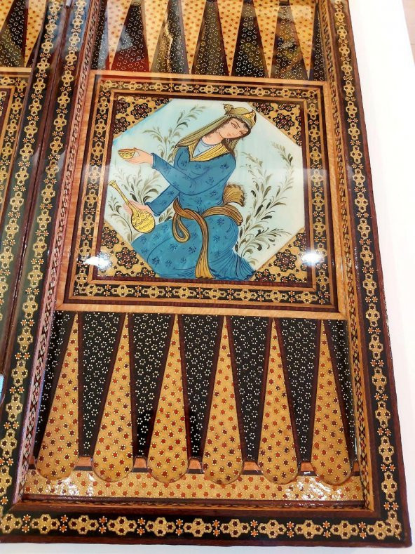 Iran el sanatı Hatem Tavla ve Satranç (Minyatür) - 5