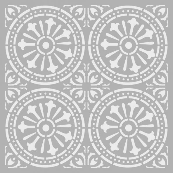Karo 4 Stencil Boyama şablonu 30x30 cm, Duvar Stencil, Fayans Stencil, Mobilya Stencil - 2