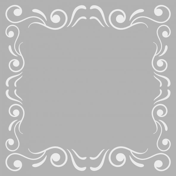 Çerçeve 3 Stencil Boyama şablonu 30x30 cm, Duvar Stencil, Fayans Stencil, Mobilya Stencil - 2