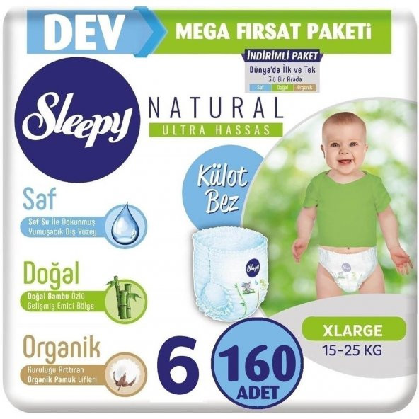 Sleepy Külot Bez 5 Beden Numara (96x2) 192 Adet Bebek Bezi - 6