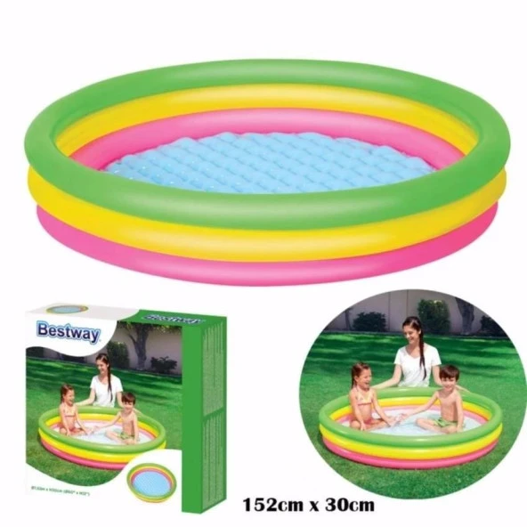 Bestway 51103 Şişme Taban 3 Boğumlu Havuz 152x30 cm - 2