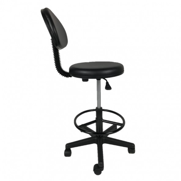 Goldsit Mega Tam Çemberli Sırtlı Tabure 200 P (Siyah Deri) - 3