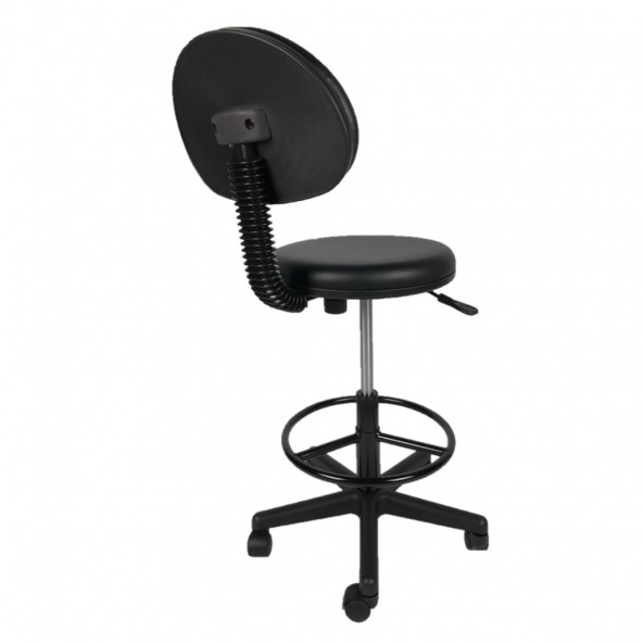 Goldsit Mega Tam Çemberli Sırtlı Tabure 200 P (Siyah Deri) - 4