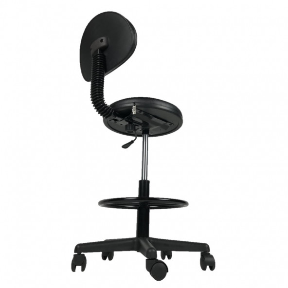 Goldsit Mega Tam Çemberli Sırtlı Tabure 200 P (Siyah Deri) - 5