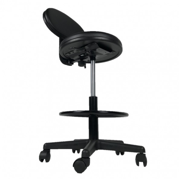 Goldsit Mega Tam Çemberli Sırtlı Tabure 200 P (Siyah Deri) - 6