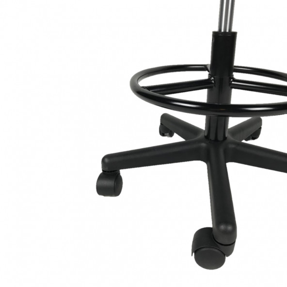 Goldsit Mega Tam Çemberli Sırtlı Tabure 200 P (Siyah Deri) - 7