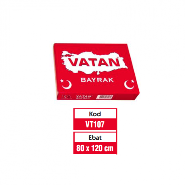 Vatan Bez Bayrak Türk 100 Polyester 80x120 VT107