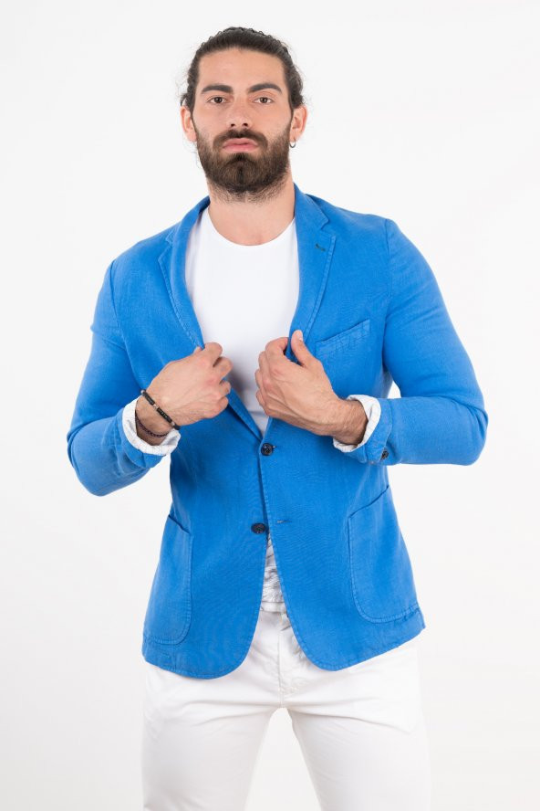 OWEN KETEN SLİMFİT TEK ÇEKET - 2