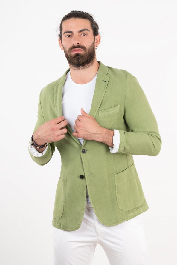 OWEN KETEN SLİMFİT TEK ÇEKET - 9