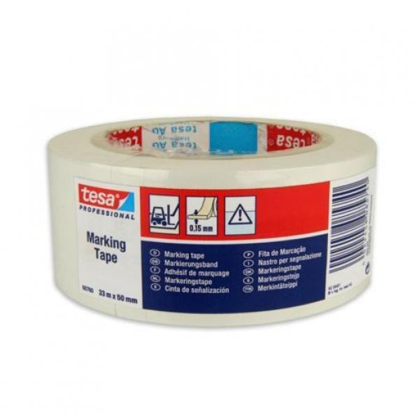 Tesa İkaz Bandı Yer İşaretleme Beyaz 33x50 60760-00094-15 - 1