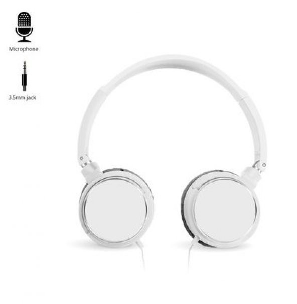 Linkage Kablolu Kulaküstü Mikrofonlu Pi̇lot Kulaklik Beyaz beyaz