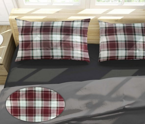 Miabella Home Ekose 50x70 Flanel Yastık Kılıfı 2 li - 2