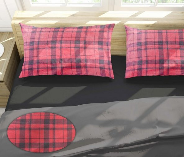 Miabella Home Ekose 50x70 Flanel Yastık Kılıfı 2 li - 5