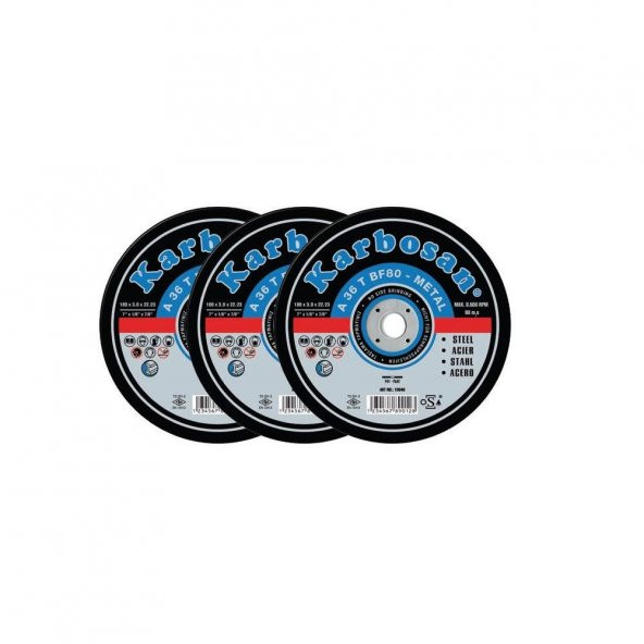 KARBOSAN Metal Kesme Taşı - 180 X 3.0 X 22