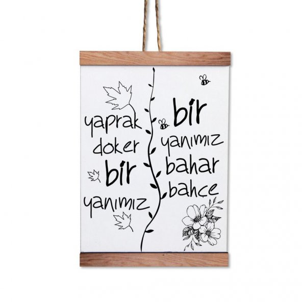 Ahşap Tablo Duvar Süsü Yaprak Döker Bir Yanımız - 3