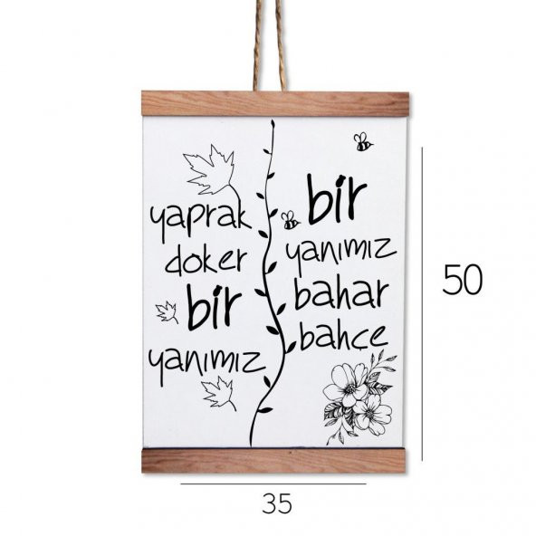 Ahşap Tablo Duvar Süsü Yaprak Döker Bir Yanımız - 4