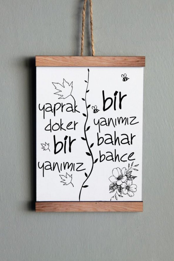 Ahşap Tablo Duvar Süsü Yaprak Döker Bir Yanımız - 5