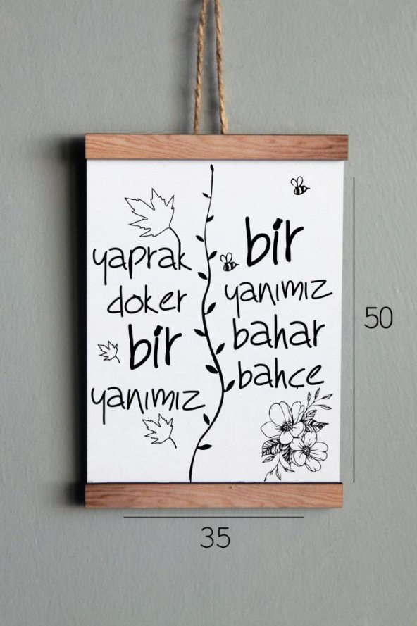 Ahşap Tablo Duvar Süsü Yaprak Döker Bir Yanımız - 6
