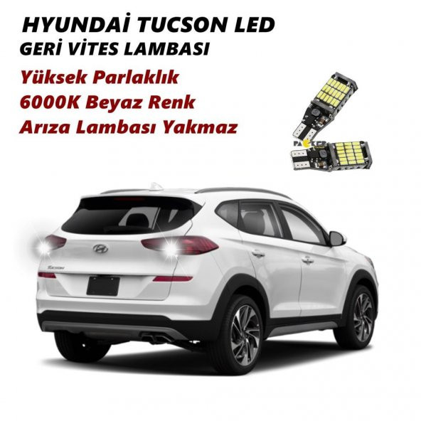 Glanz Hyundai Tucson Geri Vites Lambası Beyaz Led Ampul 2 ADET