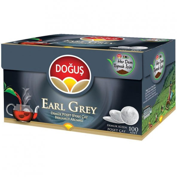 Doğuş Earl Grey Bergamot Aromalı Siyah Süzen Demlik Poşet Çay 100 x 3.2 G
