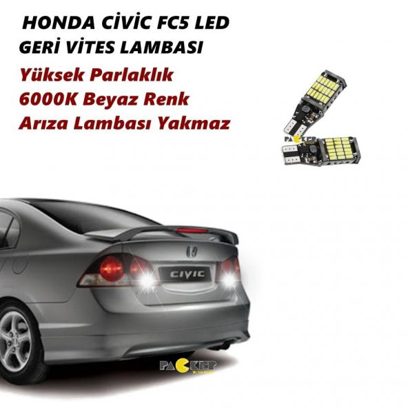 Honda Civic FD6 Geri Vites Lambası Beyaz Led Ampul 2 ADET