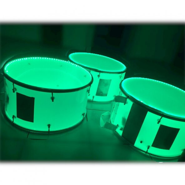 IŞIKLI AKÜLÜ RGB LEDLİ PLEKSİ VİDALI ASMA DAVUL - 3