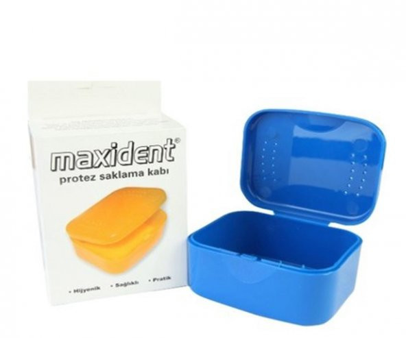 Maxident Protez Saklama Kabı - Mavi