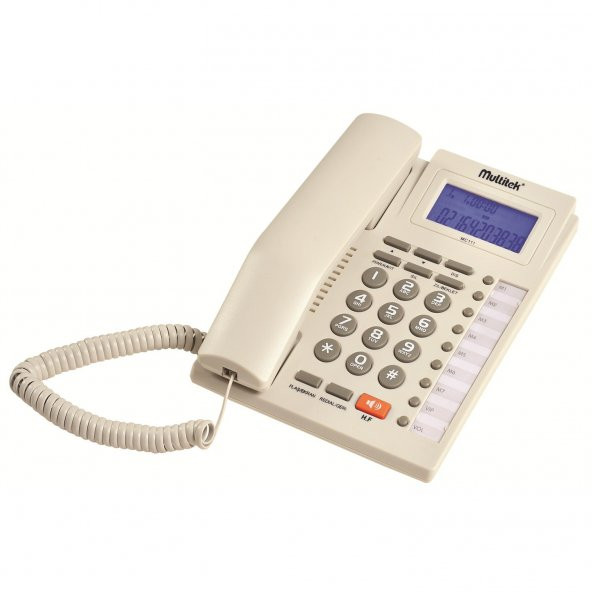 Multitek MC-111 Kırık Beyaz Arayan Numarayı Gösteren Kablolu Telefon - 1