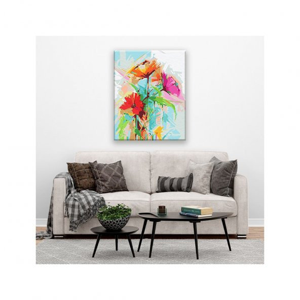 Tabdiko Sayılarla Boyama Hobi Seti 40x50 cm Çiçekler - 3