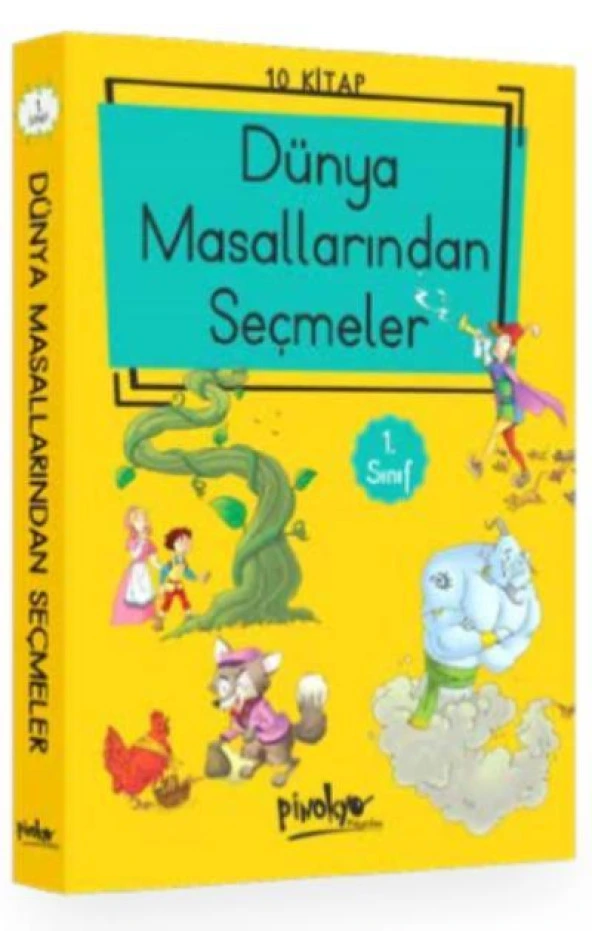 Pinokyo 1. Sınıf Dünya Masallarından Seçmeler 10 Kitap Düz Yazı
