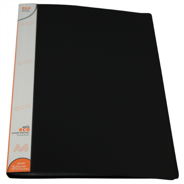 Umix Katalog (Sunum) Dosya Eco 30 LU A4 Siyah U1113E-Sİ