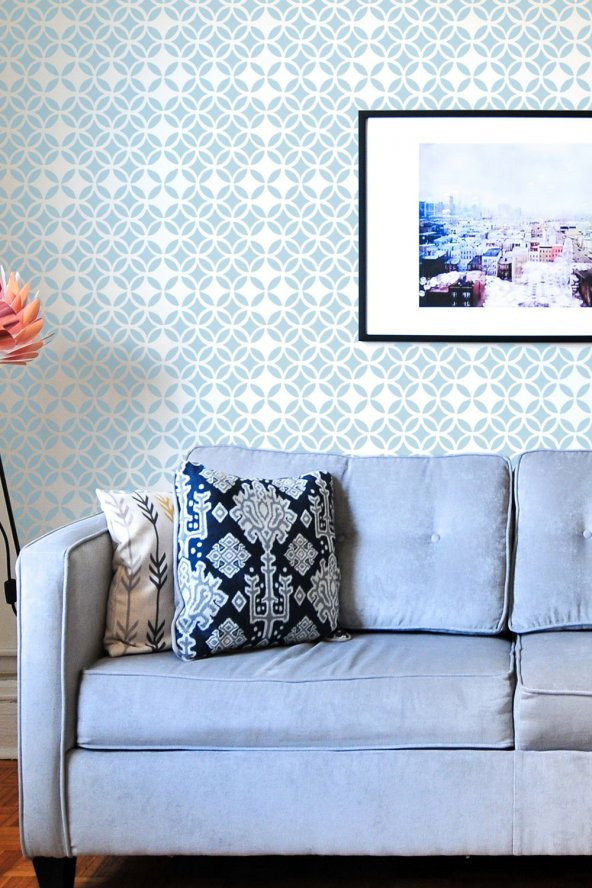 Desen Janet Stencil Boyama şablonu 30x30 cm, Duvar Stencil, Fayans Stencil, Mobilya Stencil ürün görseli 1