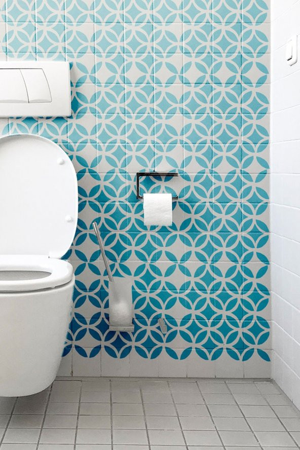 Desen Janet Stencil Boyama şablonu 30x30 cm, Duvar Stencil, Fayans Stencil, Mobilya Stencil - Resim 2