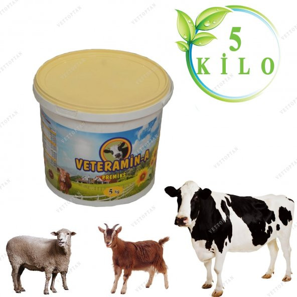 Yem Katkısı Premiks Süt Besi 5 kg Kova Büyükbaş Küçükbaş Süt Artırıcı İnek Sığır Boğa Deve Manda Koç