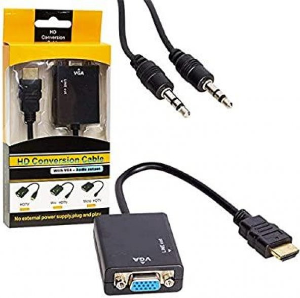 Powermaster HDMI To VGA-Audio Ses Çevirici