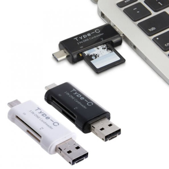 Type-C Usb 2.0 Micro Usb SD TF Micro SD Kart Okuyucu