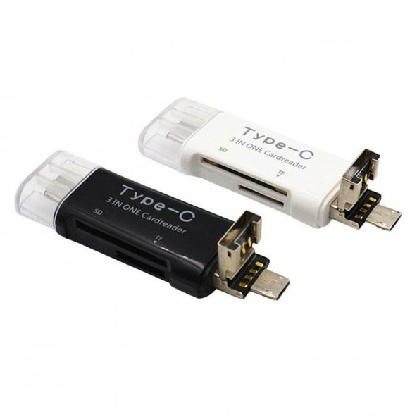 Type-C Usb 2.0 Micro Usb SD TF Micro SD Kart Okuyucu - Resim 2