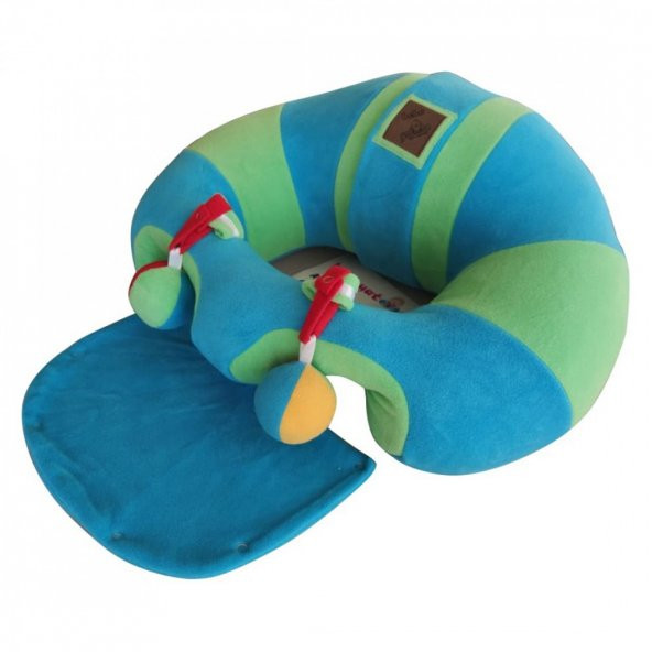 Çıngıraklı Mavi-Yeşil Bebeyatmaz Bebe Yatmaz Bebek Oturma Destek Minderi