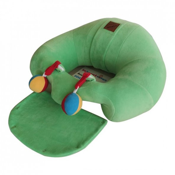 Çıngıraklı Yeşil Bebeyatmaz Bebe Yatmaz Bebek Oturma Destek Minderi