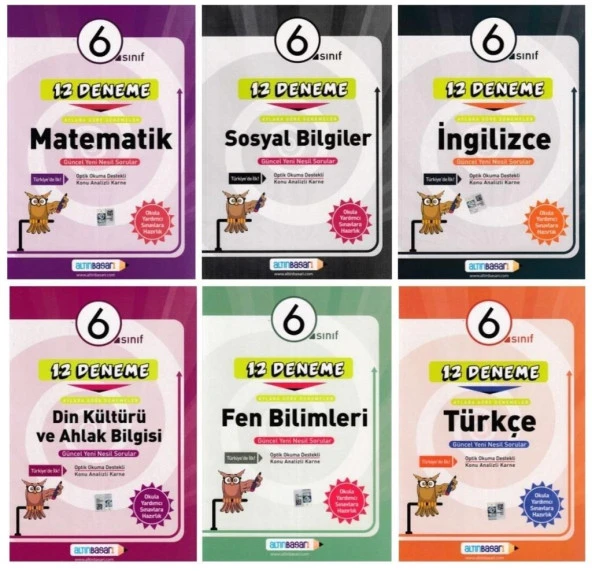 Altınbaşarı 6. Sınıf Deneme Seti 6 Kitap 12 li Deneme