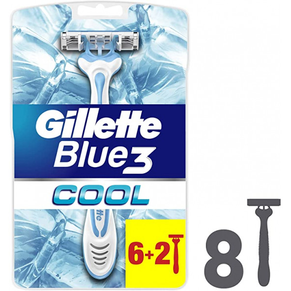 Gillette Blue3 Cool Kullan At Tıraş Bıçağı 8'li
