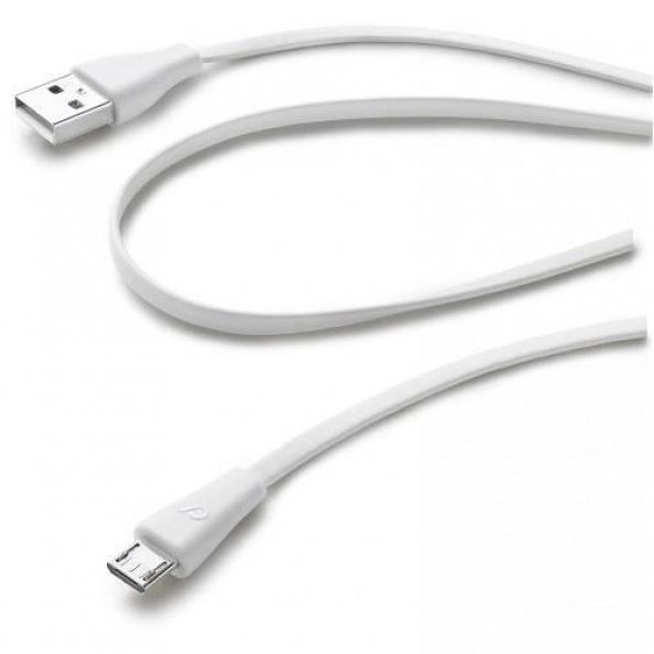 Cellularline Micro USB Data Kablosu 1Mt Beyaz - USBDATACMICROUSBW