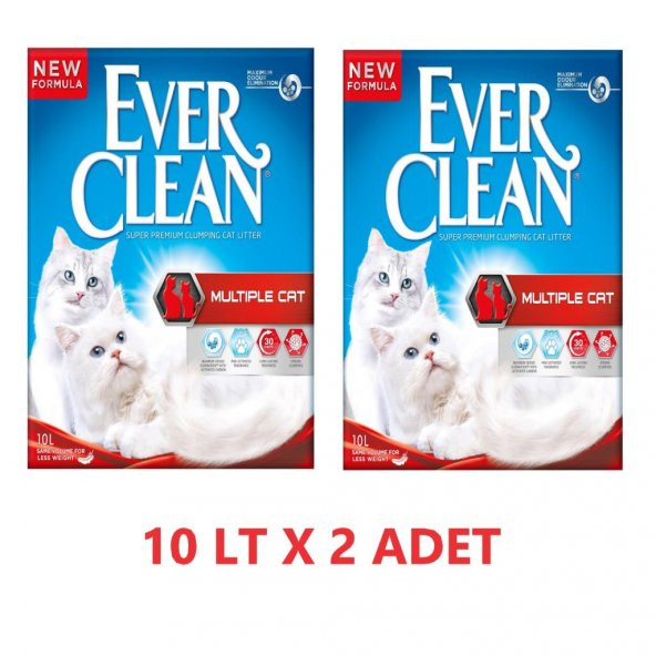 Ever Clean Multicrystal Topaklaşan Kedi Kumu 10 Lt X 2 ADET