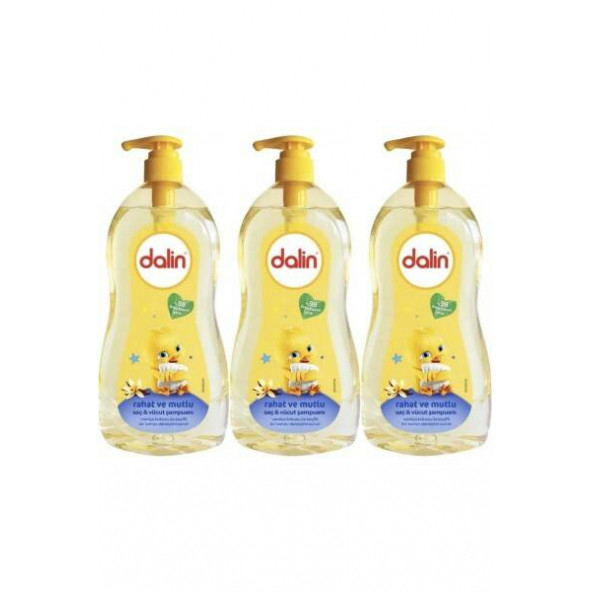 Dalin Bebek Şampuanı 400ml Rahat Ve Mutlu Saç Ve Vücut Şampuanı Vanilya Kokulu (3 Lü Set)